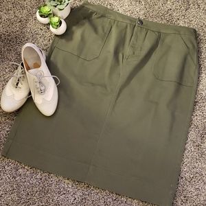 NWT Christopher & Banks Olive Green Skirt. Sz 16